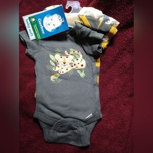 Gerber Gray and Yellow Baby Soft Onesie
